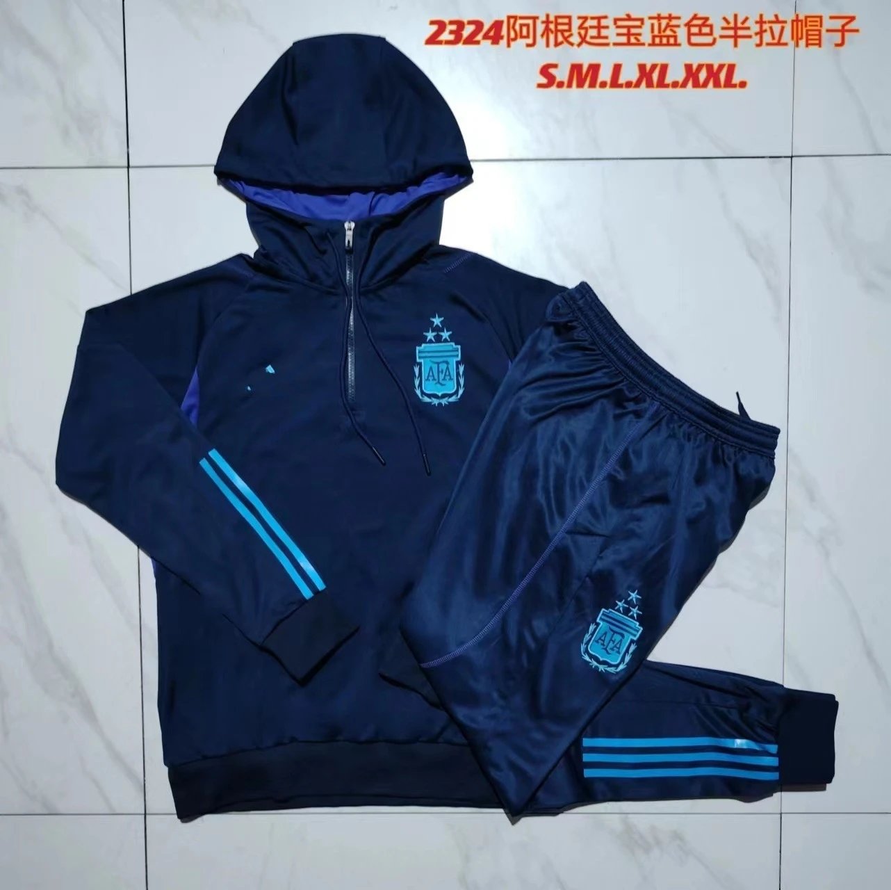 2324 Half-Zip Hoodie Argentina Royal Blue-Argentina