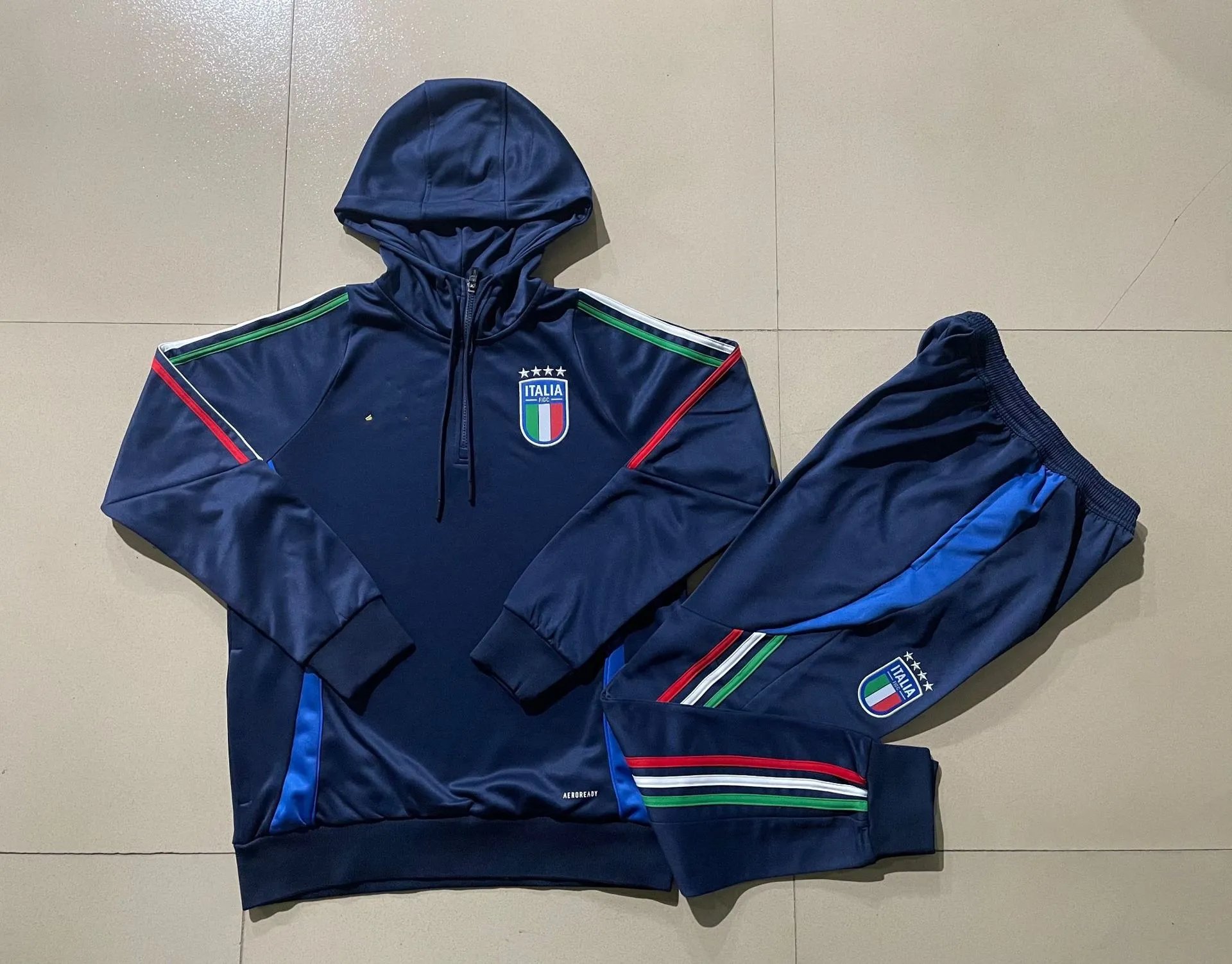 2425 Half-Zip Hoodie Italy Royal Blue-Italy