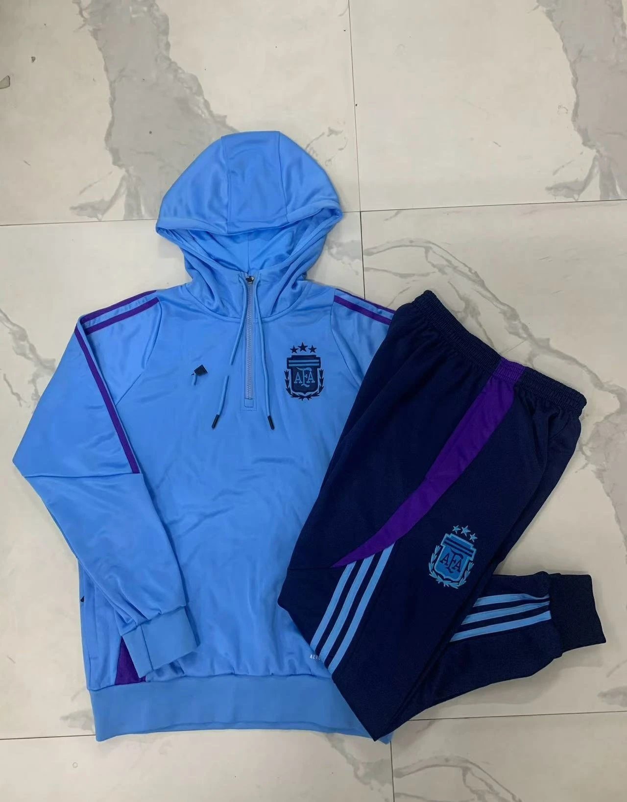 2425 Half-Zip Hoodie Argentina Light Blue-Argentina