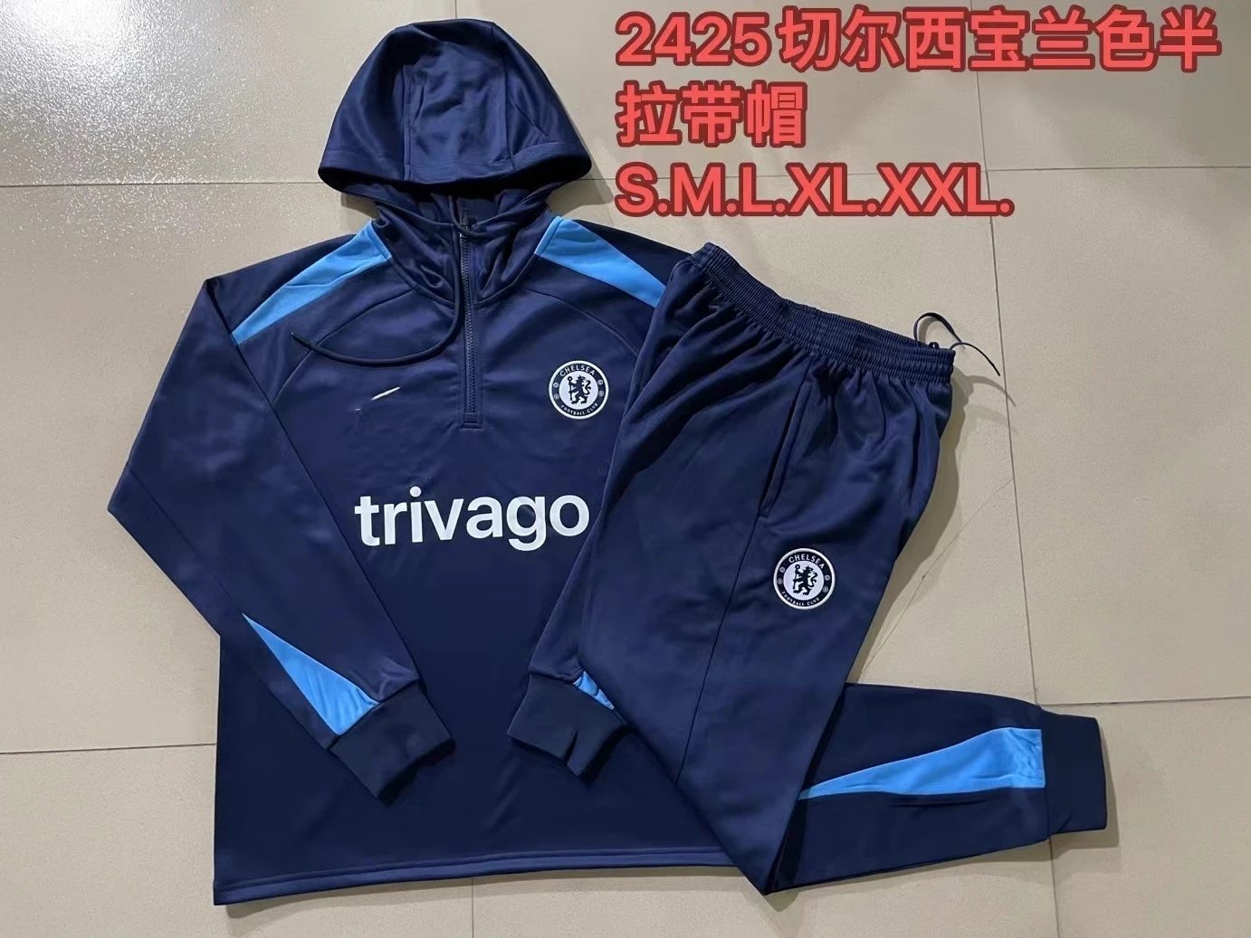 2425 Half-Zip Hoodie Chelsea Royal Blue-Chelsea
