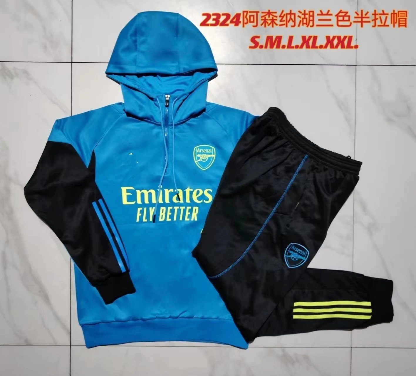 2324 Half-Zip Hoodie Arsenal Lake Blue-Arsenal