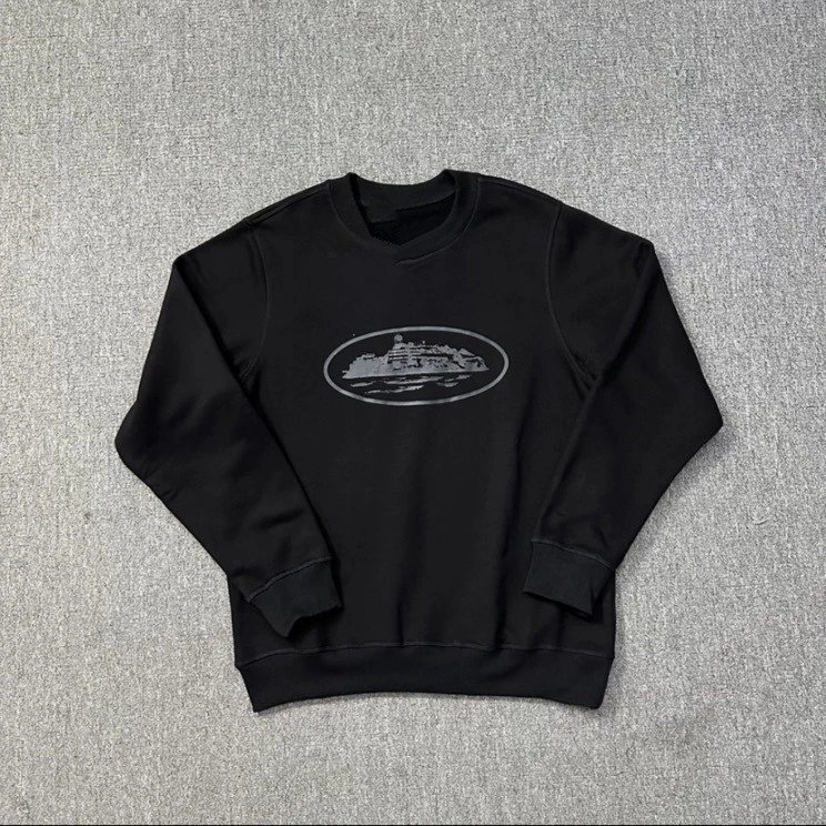 Black gray round neck