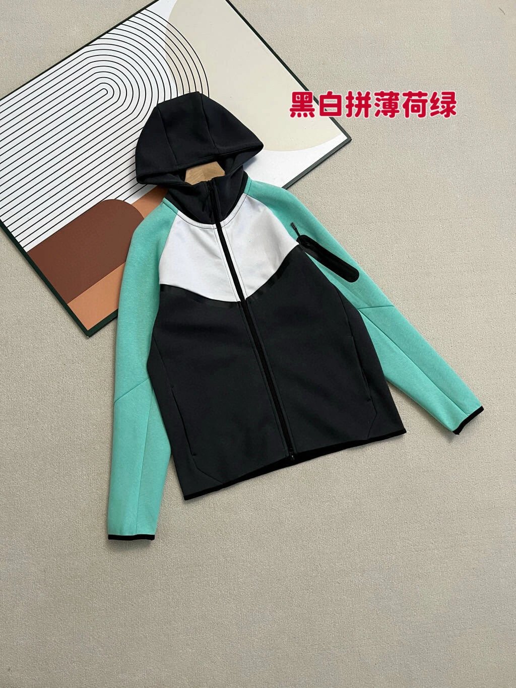 Black and white mint green jacket