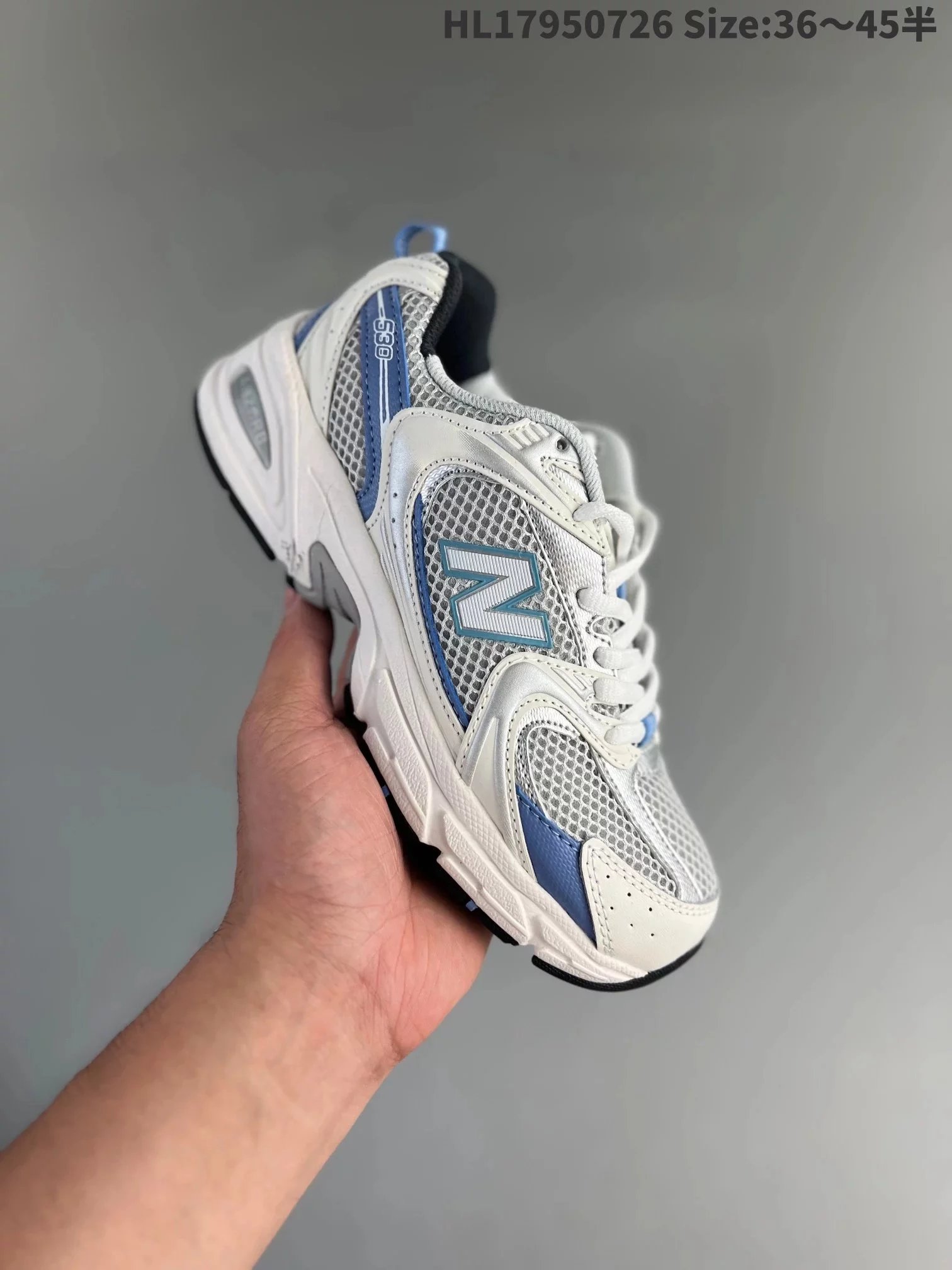 New Balance 990v6 White Blue Mesh Running Shoes - 16