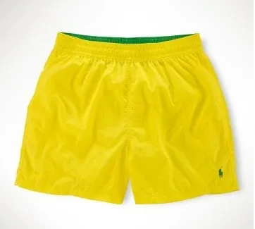Polo Ralph Lauren Classic Swim Trunks Blue with Yellow Waistband - 14