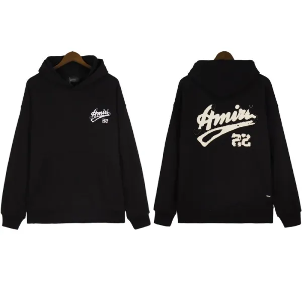 Amiri Script Logo Hoodie Black - 1