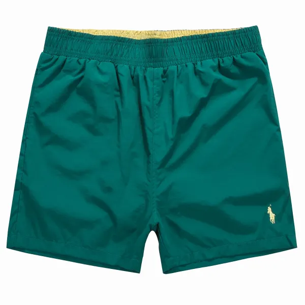 Polo Ralph Lauren Classic Swim Trunks Blue with Yellow Waistband - 11