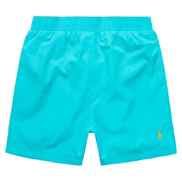 Polo Ralph Lauren Classic Swim Trunks Blue with Yellow Waistband - 5