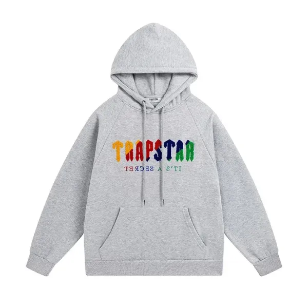 Trapstar Rainbow Logo Hoodie Gray - 1