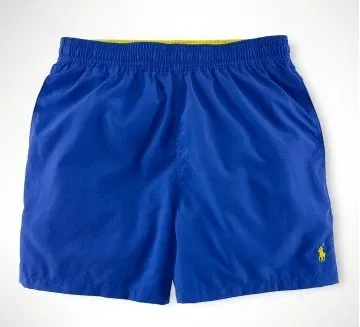 Polo Ralph Lauren Classic Swim Trunks Blue with Yellow Waistband - 13