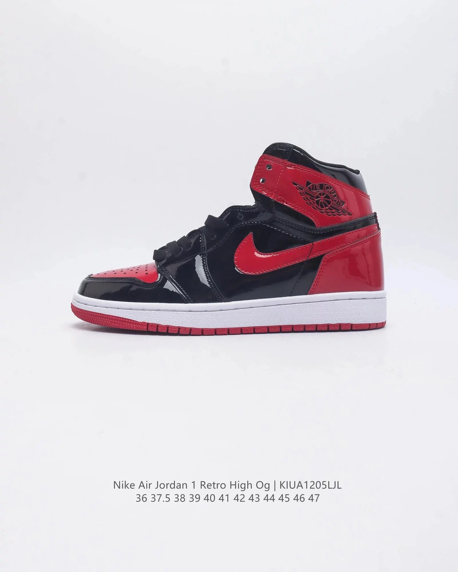 Air Jordan 1 Retro High OG Bred Patent Leather Sneakers