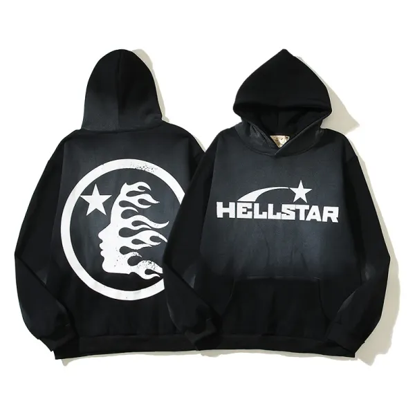 Hellstar Flame Logo Hoodie Black - 1