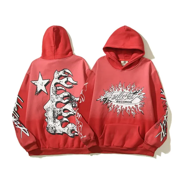 Hellcat Records x Unknown Artist Red Gradient Hoodie - 1