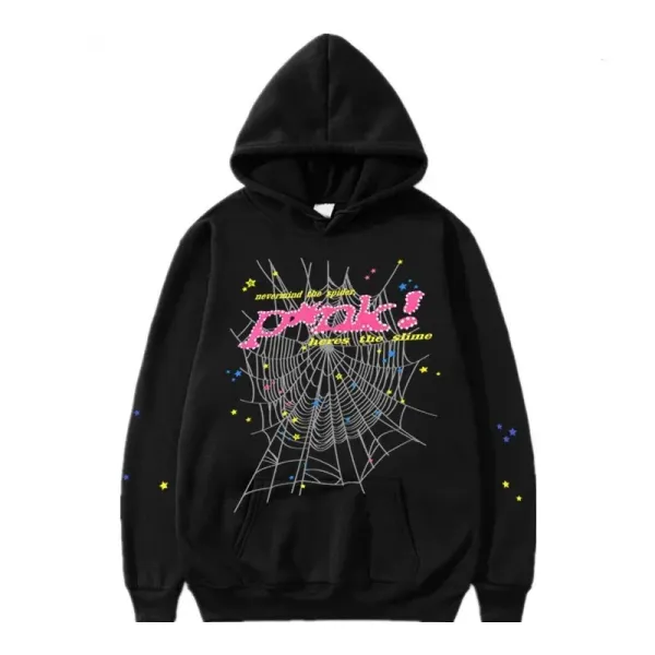 Spider Web Graphic Hoodie Black - 1