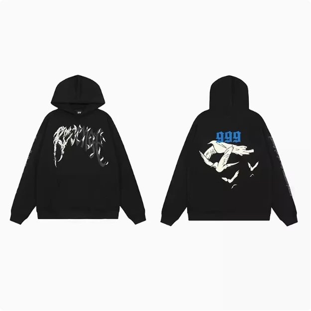 Design Red Skull Hoodie Black - 13