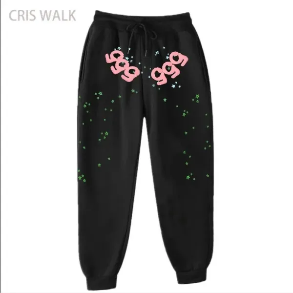 CRIS WALK Starry Graphic Sweatpants Black - 1