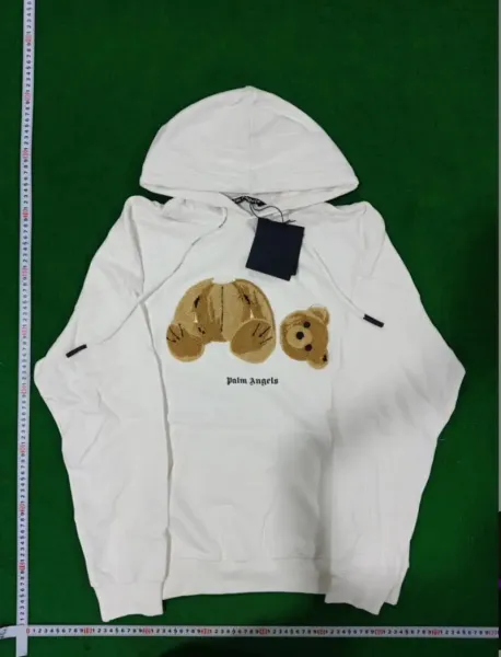 Angels Bear Embroidered Orange Hoodie - 4