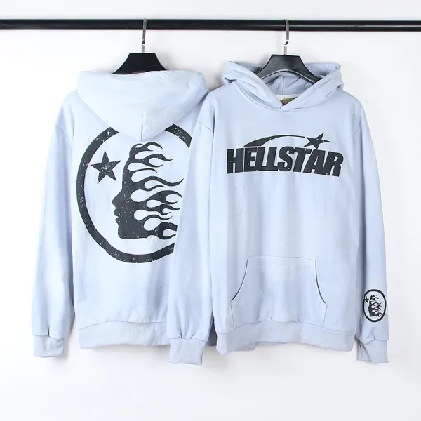 Hellstar Moon Flame Hoodie Light Blue - 1