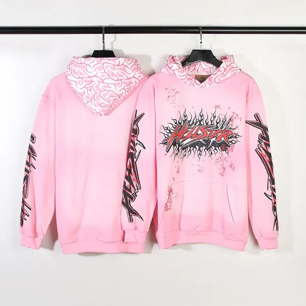 Hellstar Pink Distressed Graphic Hoodie - 1