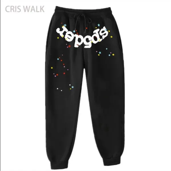 CRIS WALK Star Print Sweatpants Black - 1
