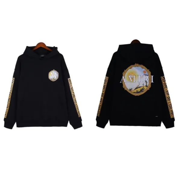 Amiri Sunburst Embroidered Hoodie Black - 1