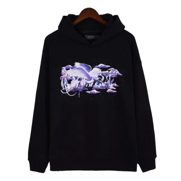 Amiri Angelic Cloud Print Black Hoodie - 1