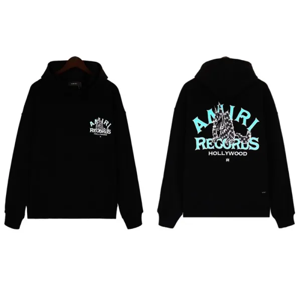 Amiri Records Hollywood Hoodie Black - 1