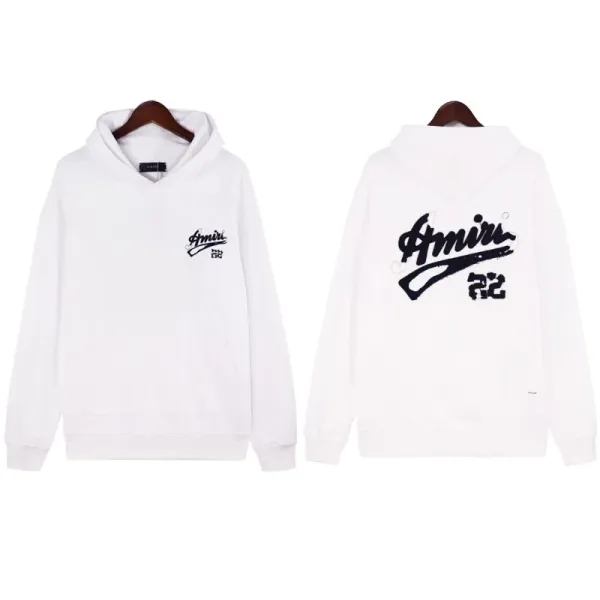 Amiri Script Logo White Hoodie - 1