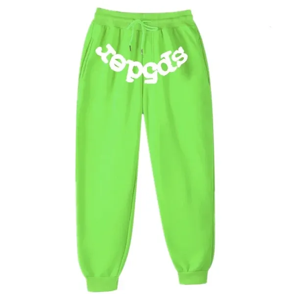 Jepgds Neon Green Script Logo Sweatpants - 1