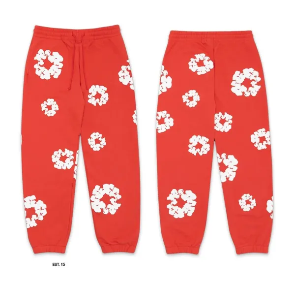 EST. 15 Popcorn Print Sweatpants Red - 1