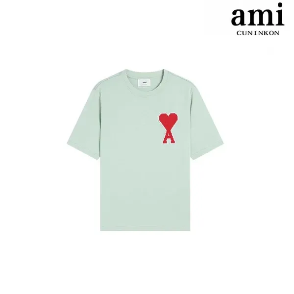 Ami Paris Heart Logo T-Shirt Mint Green T-Shirt - 1