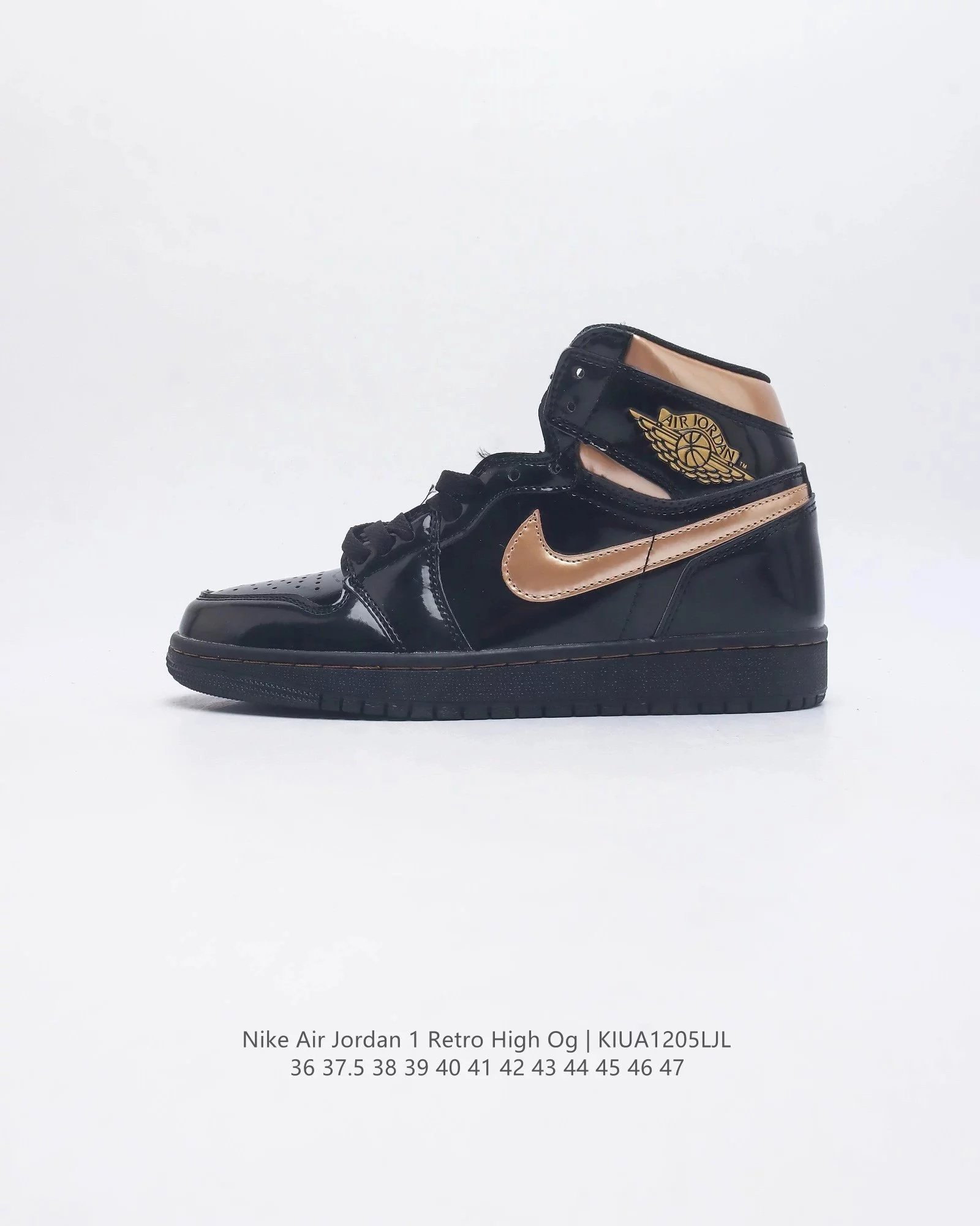 Air Jordan 1 Retro High OG Bred Patent Leather Sneakers - 10