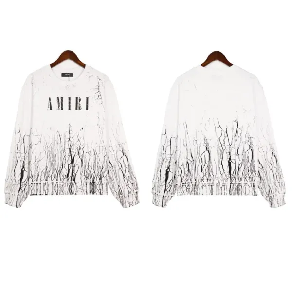 Amiri Cracked Print Oversized Sweatshirt White - 1