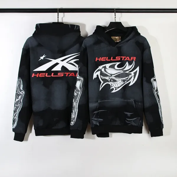 Hellstar Skull Flame Hoodie Black Multicolor - 1