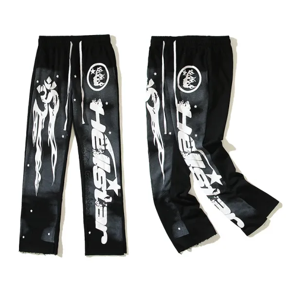 Hellstar Graphic Print Sweatpants Black - 1