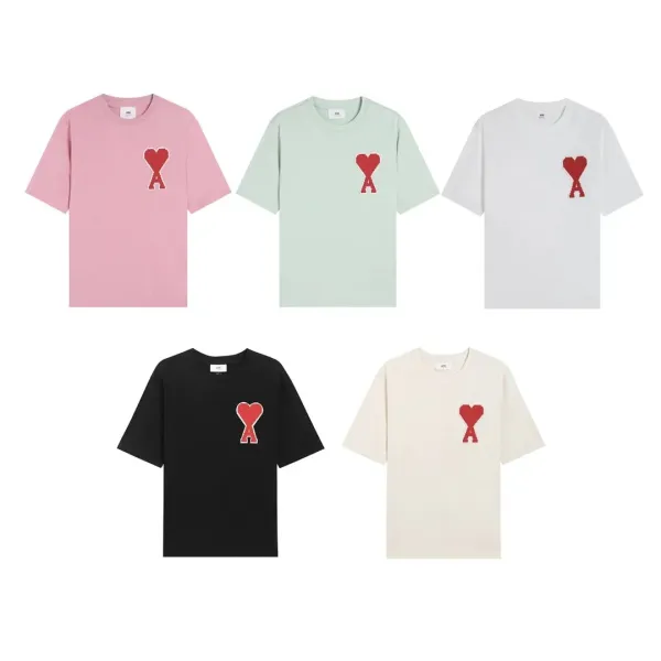 Ami Paris Heart Logo Navy T-Shirt - 10