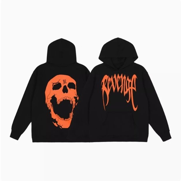 Design Red Skull Hoodie Black - 23
