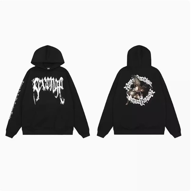 Design Red Skull Hoodie Black - 17