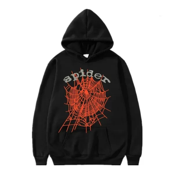 Spider Web Graphic Hoodie Black - 1