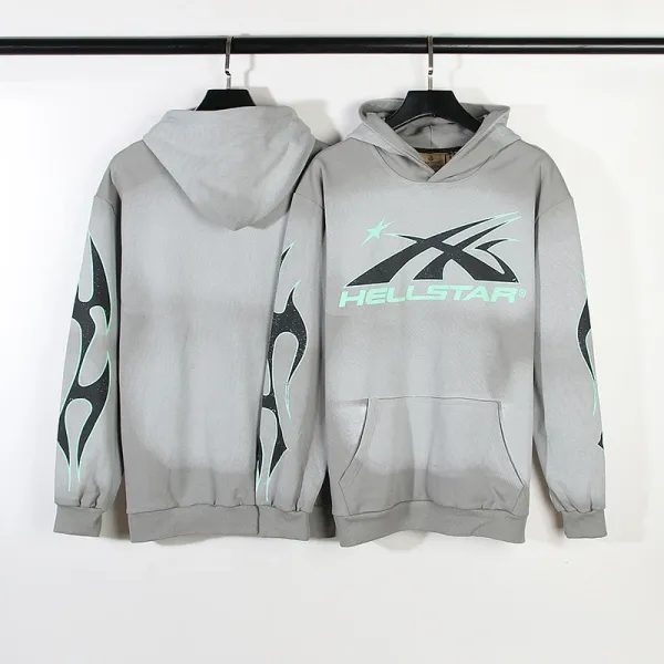 Hellstar X Logo Gradient Gray Hoodie - 1