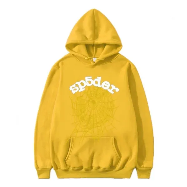Spider Web Graphic Hoodie Yellow - 1