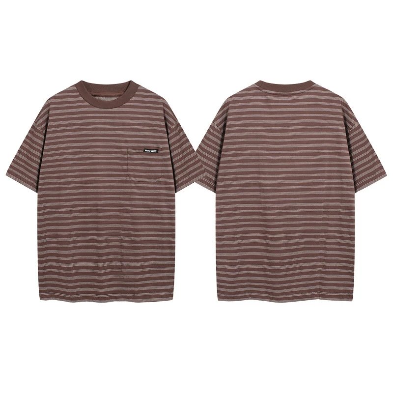 Striped Pocket Short Sleeve T-Shirt