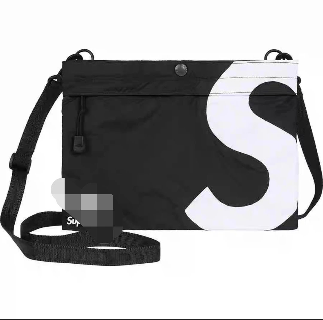 Supreme S Logo Crossbody Bag Black/White