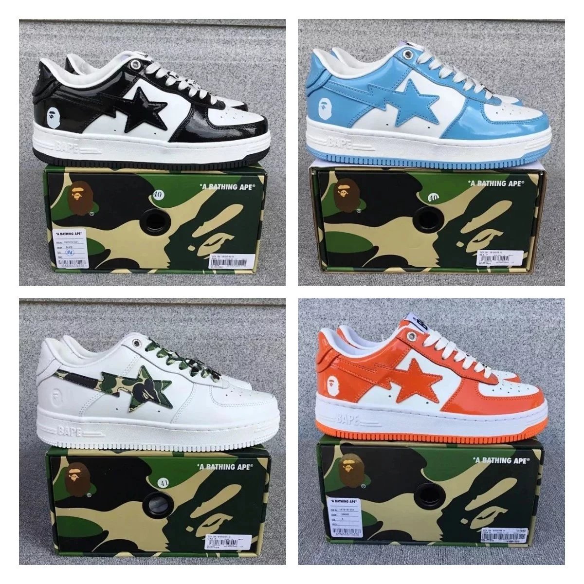 Bape Bapesta Low Star Leather Sneakers