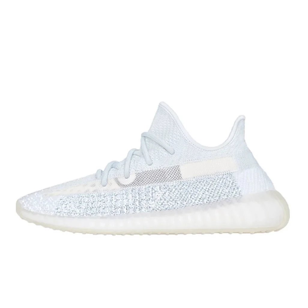 Unbranded Sneakers Knit Low-Top with Translucent Ribbed Soles — Ice-blue baby’s breath