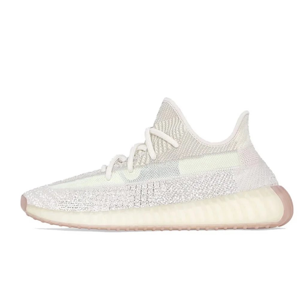 Unbranded Sneakers Knit Low-Top with Translucent Ribbed Soles — white goose all over the sky