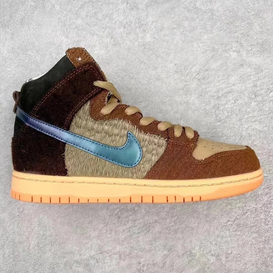 Unbranded Sneakers High-top lace-up with oversized side logo detail — YH high-top sulip brown