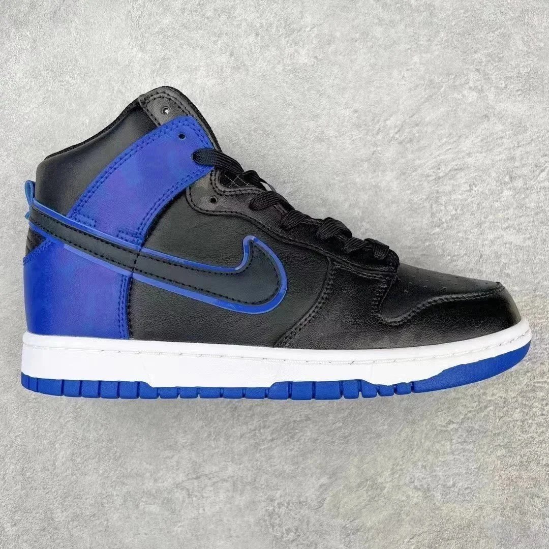 Unbranded Sneakers High-top lace-up with oversized side logo detail — YH high top black blue