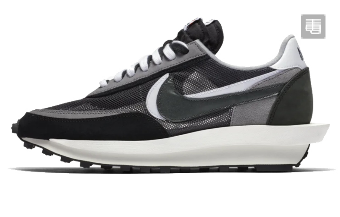 Nike Sneakers sacai LDWaffle double-Swoosh — catwalk 1.0 black and white
