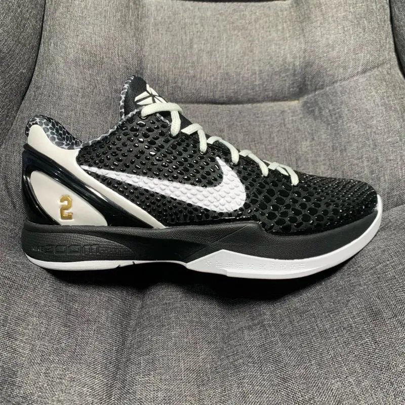 Nike Sneakers Kobe 6 low-top basketball — ZK6 Black and White Angel